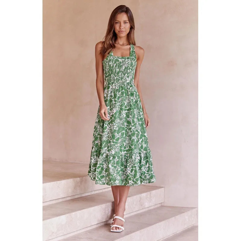 Kelly - Elegant sleeveless printed dress