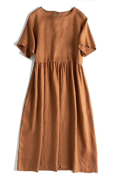 Ainara - Women's Loose Long Pure Linen Dresses Casual Summer Outfits