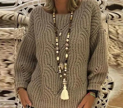 Loose round neck autumn sweater