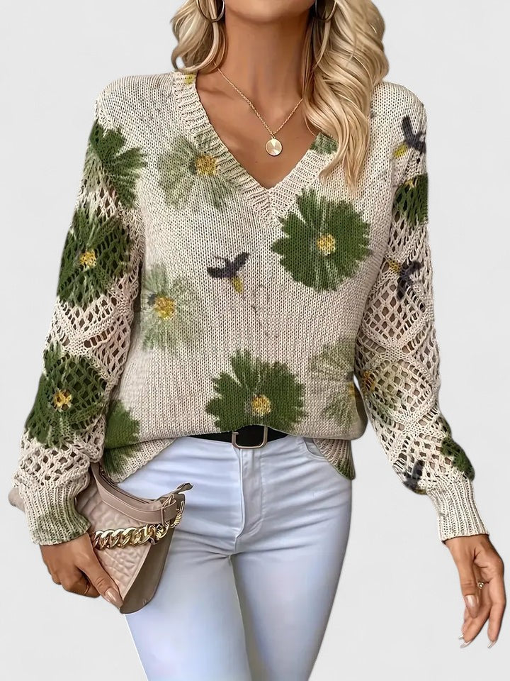 Aurélie | Elegant sweater with floral print