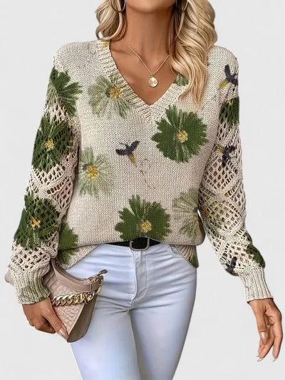 Aurélie | Elegant sweater with floral print
