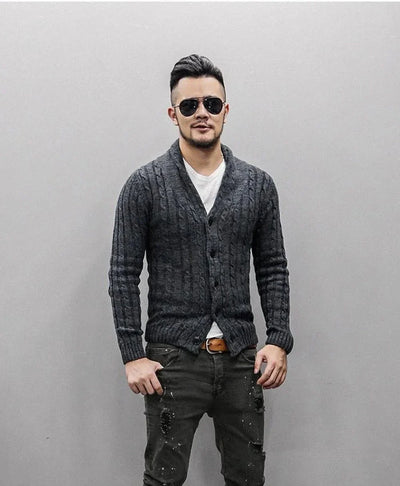 Stylish Men's Long Sleeve Cardigan Sweater Jacket