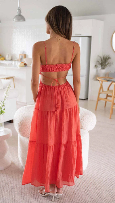 Emely - Women's Sleeveless Seam Flowy Maxi Dress