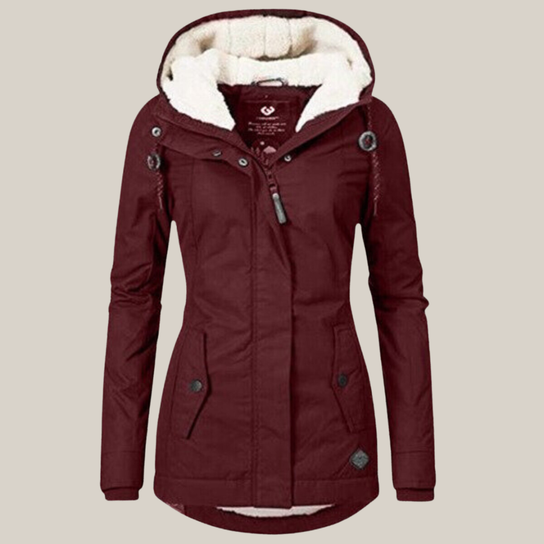 Warm and Elegant Coat with Deep Hood for Women