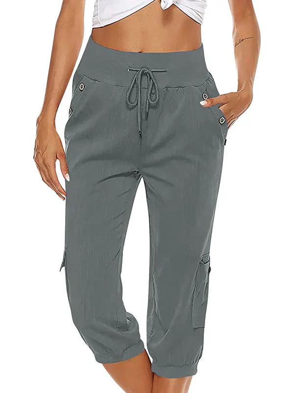Vicky - Women's cargo pants with drawstring and elastic waist