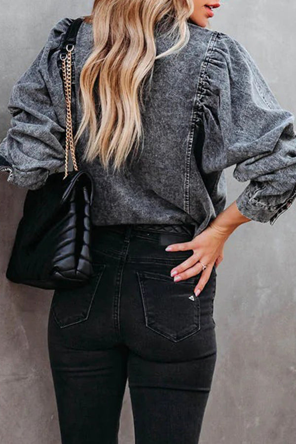 Solid Color Turn-Down Collar Streetwear Jacket