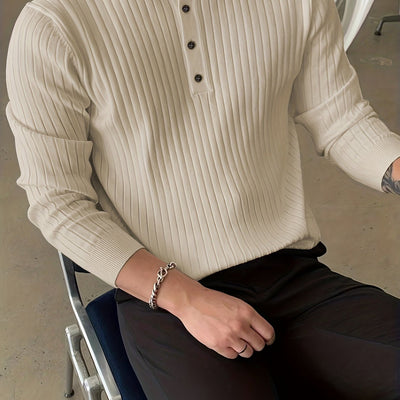 Men's Casual Stretch Fit Button Down Sweater Coat