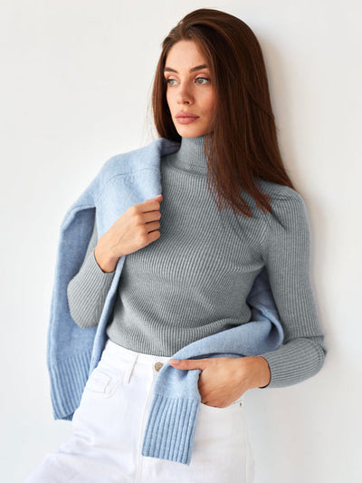 Women's Turtleneck Sweater - Fall Essentials and Warm Knit