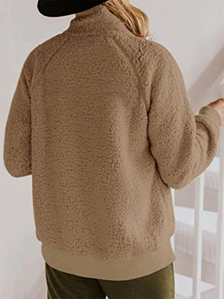 Warm and soft jacket without hood for greater comfort