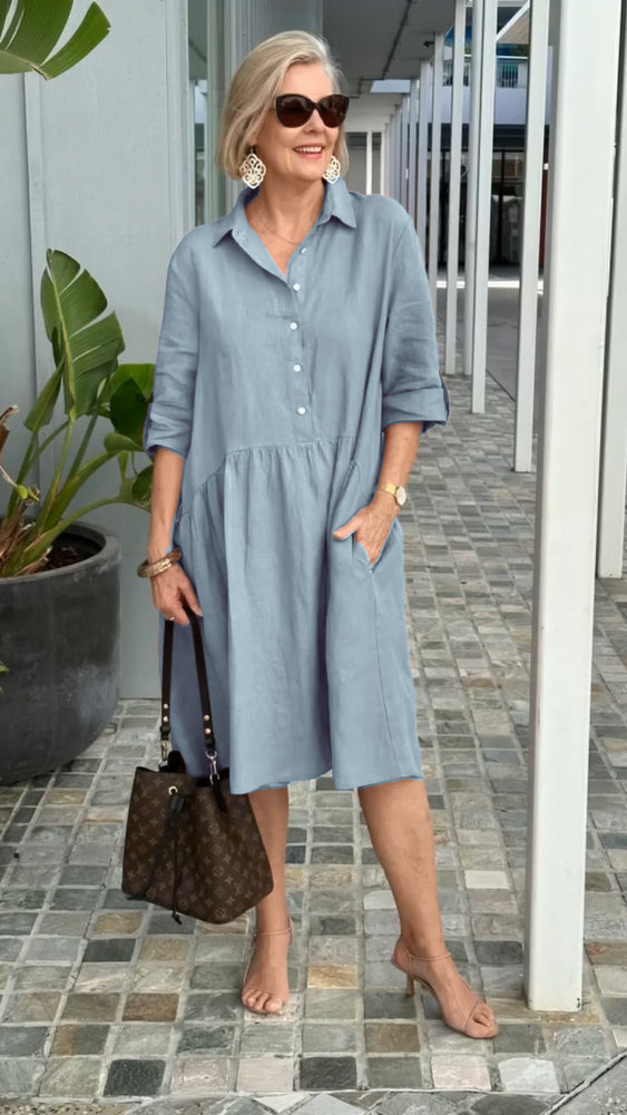 Lana - New Women's Casual Cotton Linen Dress