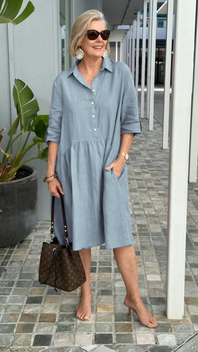 Lana - New Women's Casual Cotton Linen Dress