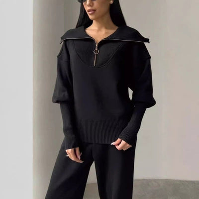 Two-Piece Set: Half-Zip Sweatshirt and Sweatpants