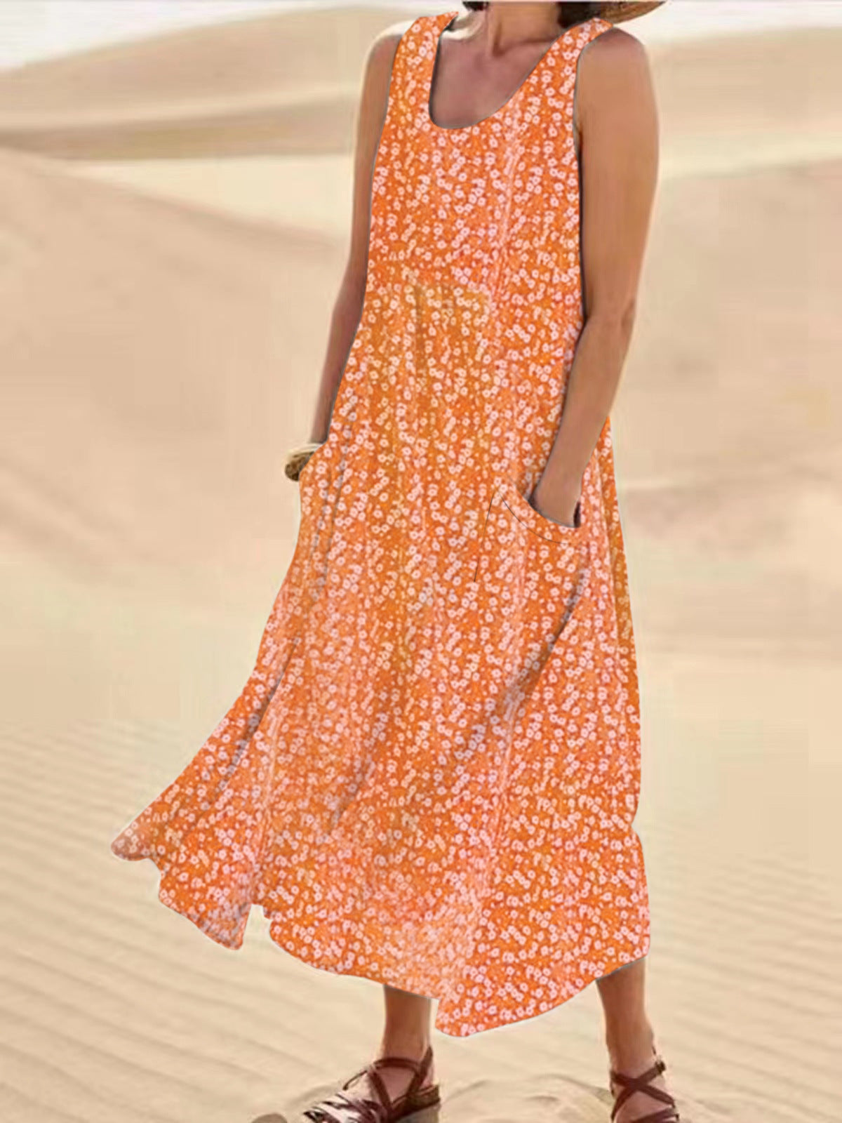Linda - Floral Print Pocket Dress
