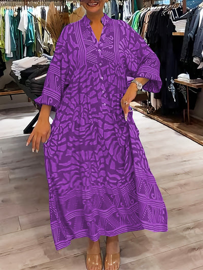 Victoria - Printed V-neck dress
