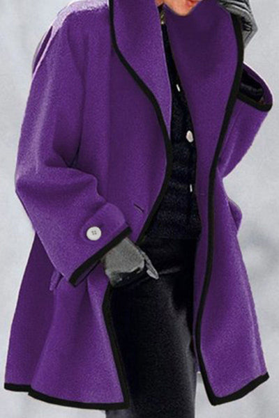 Elegant patchwork coat with collar
