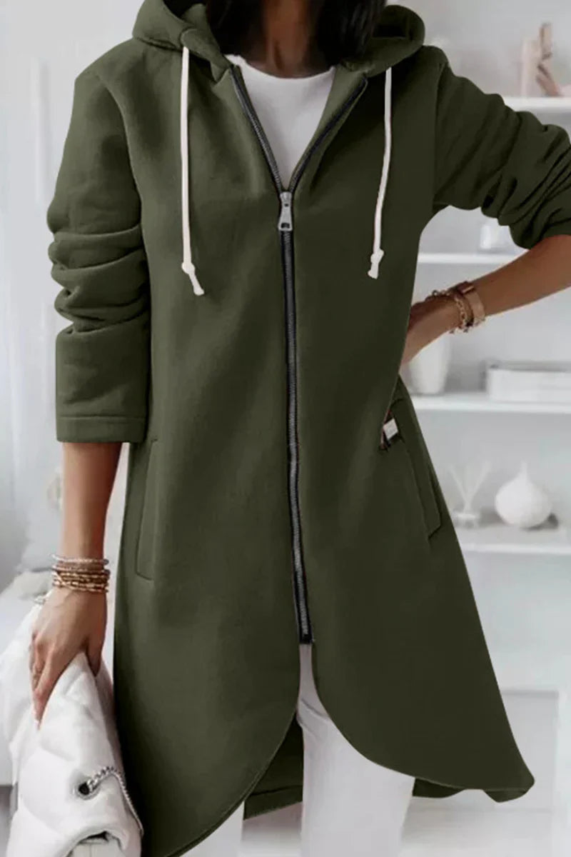 Daniela - Hooded and zip-up outdoor coat