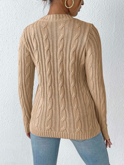 Exquisite sweater with braids and decorative beads