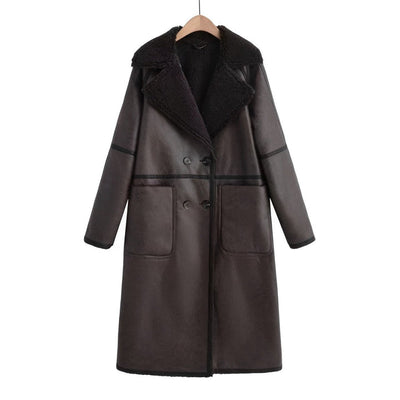 Women's Long Coat with Belt - Elegant and Versatile