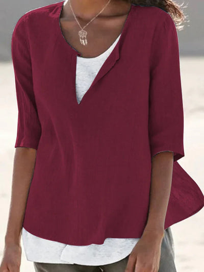 Irene - Women's Solid Color Round Neck T-Shirt