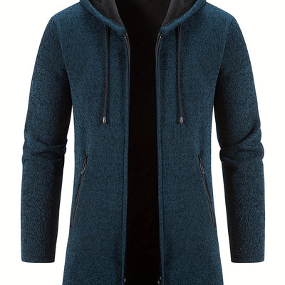 Cozy long hooded cardigan for men for spring and autumn