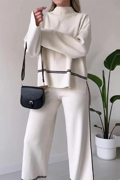 Two-Piece Set with High Neck and Long Sleeves for a Stylish Look