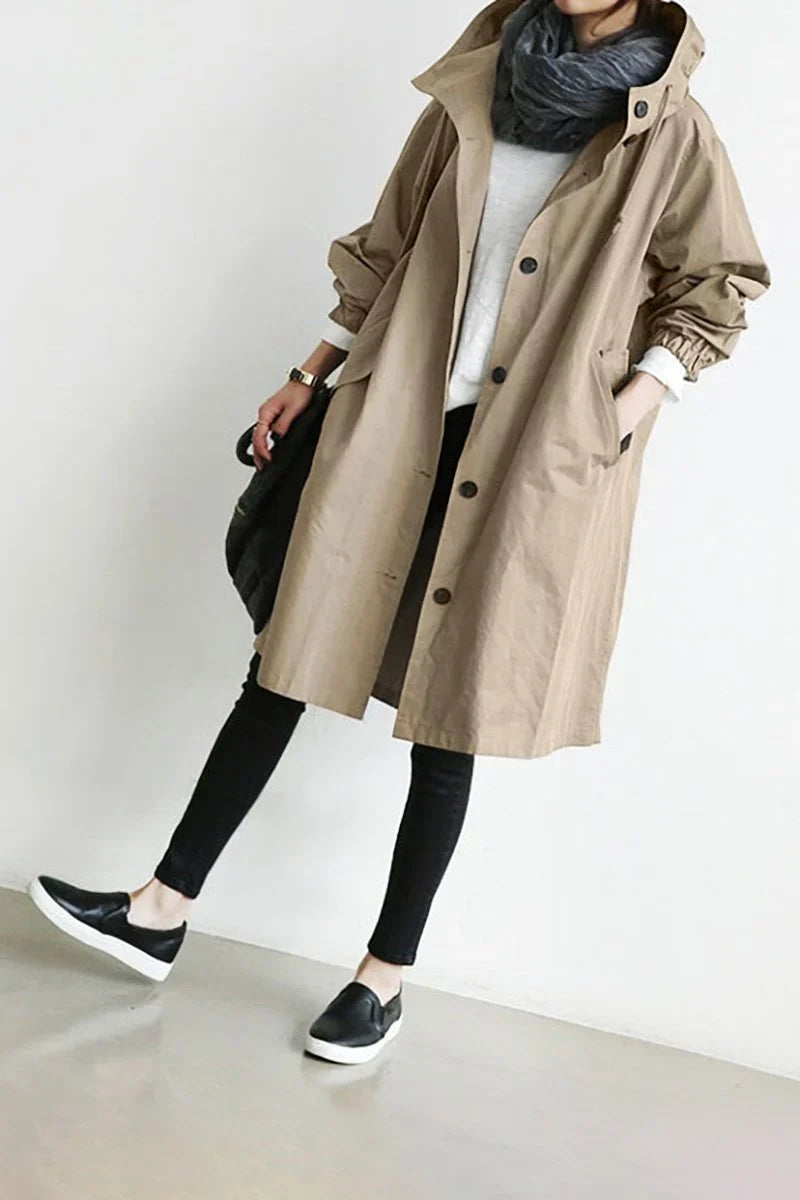 Waterproof jacket with hood for protection from wind and rain