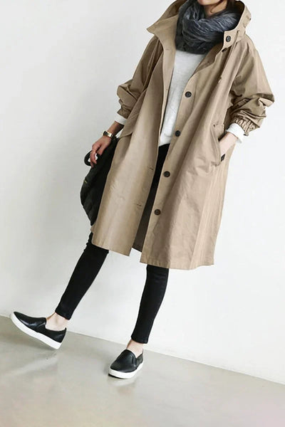 Waterproof jacket with hood for protection from wind and rain