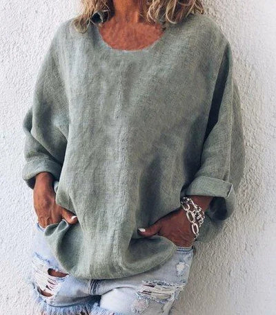 Helena - Women's Round Neck Long Sleeve Casual Tops