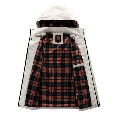 Men's mid-length jacket with hood, stylish and functional