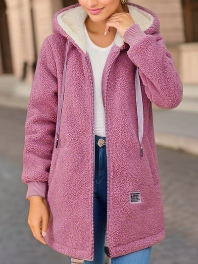 Cozy Sherpa Zip-Up Hoodie – Warm and Modern Coat
