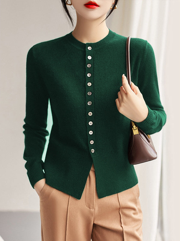 Women's Ribbed Knit Cardigan - Casual Soft Bowknot Fall Sweater