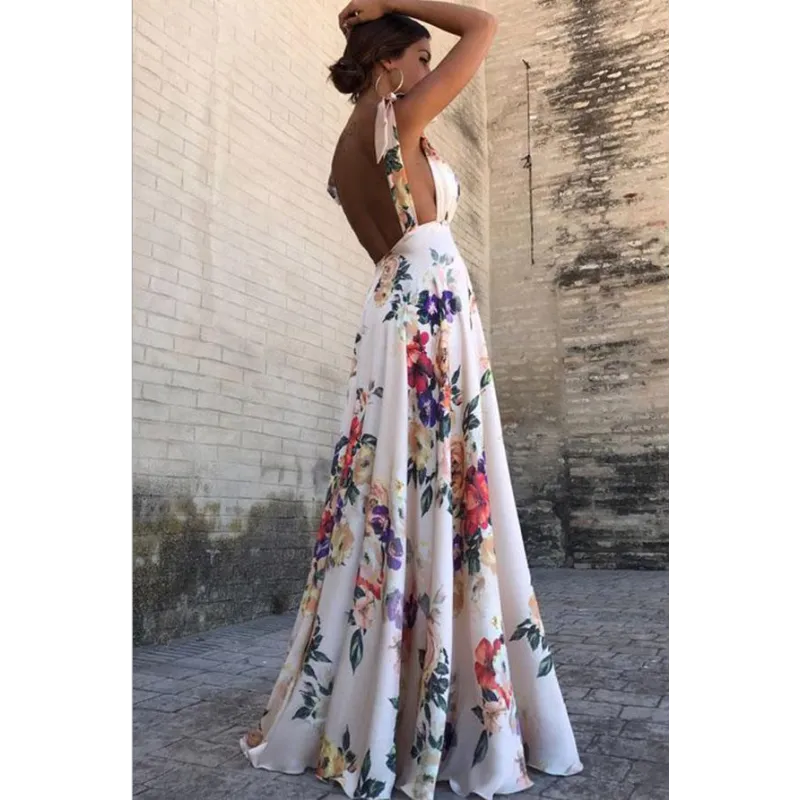 Amalie - Elegant Sleeveless Floral Strapless Dress
