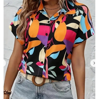 Helena - Floral Print Short Sleeve Top