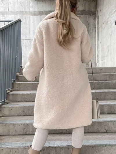 Women's Long-Sleeved Lapel Coat – Warm Style and Comfort