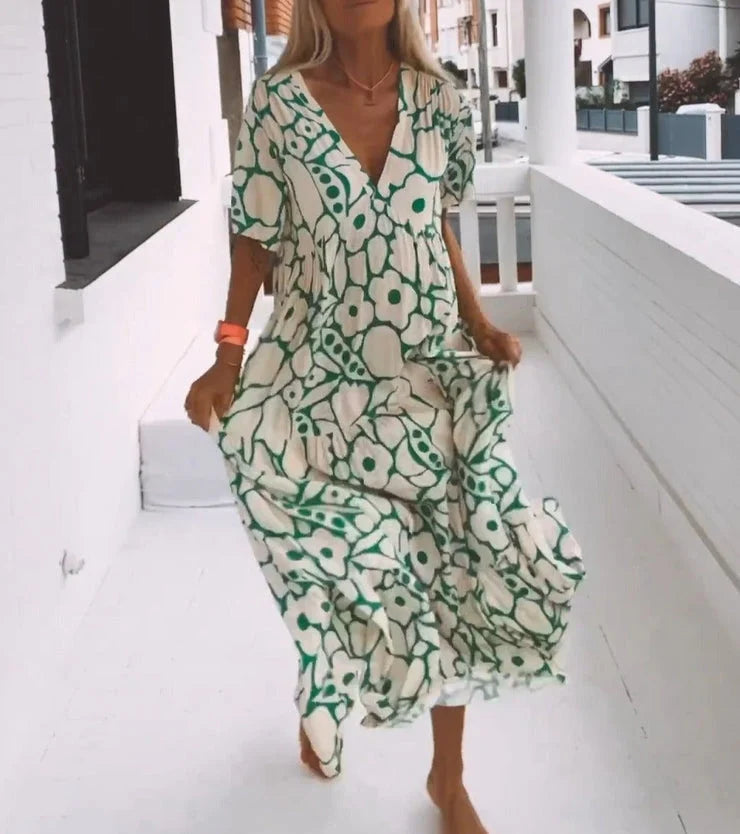 Daniela - Short-sleeved printed dress