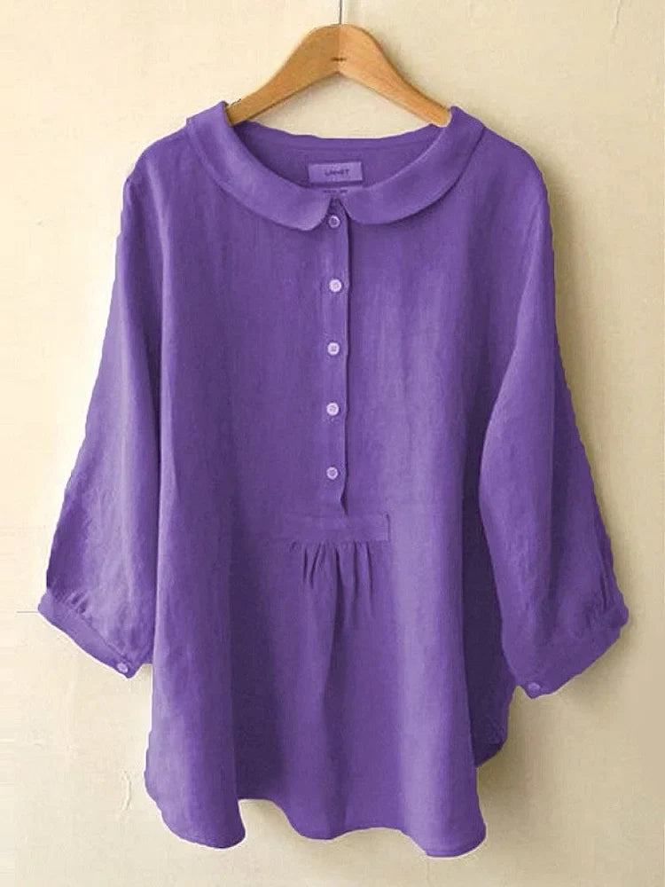 Jessie - Women's Cotton Linen Short Sleeve Shirt