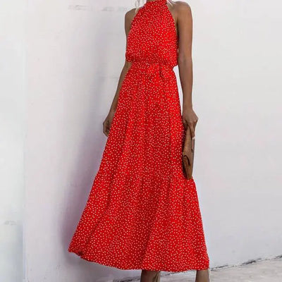 Brenda - Sleeveless round neck printed dress