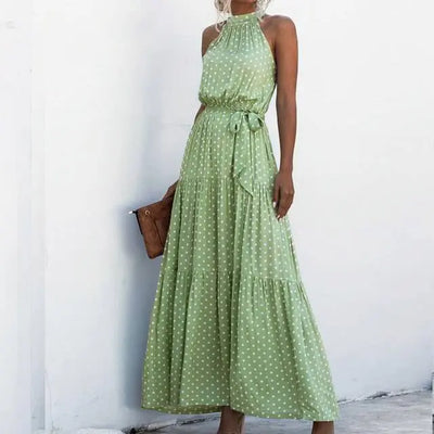 Brenda - Sleeveless round neck printed dress