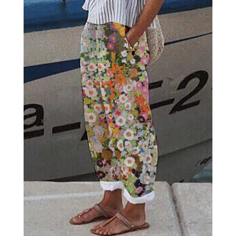 Lauren - Color Block Elastic Waist Pants