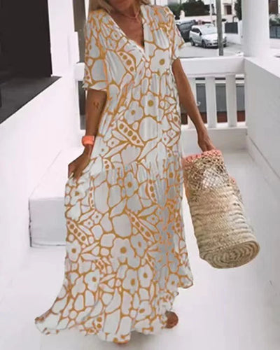 Daniela - Short-sleeved printed dress