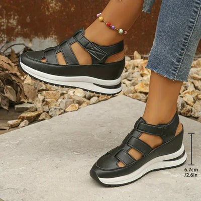 Berta - Women's Hollow Breathable Platform Wedge Sandals