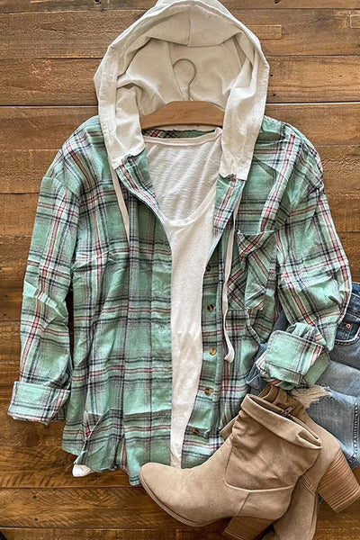 Checkered button-down shirt