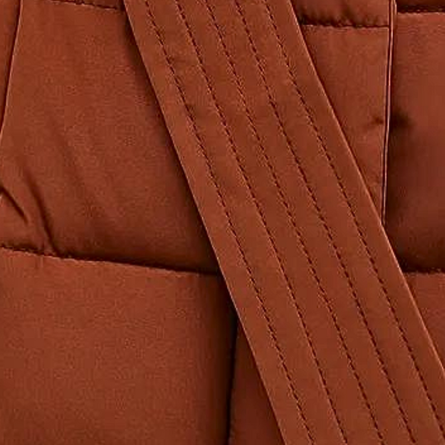 Women's warm long jacket with hood and modern design