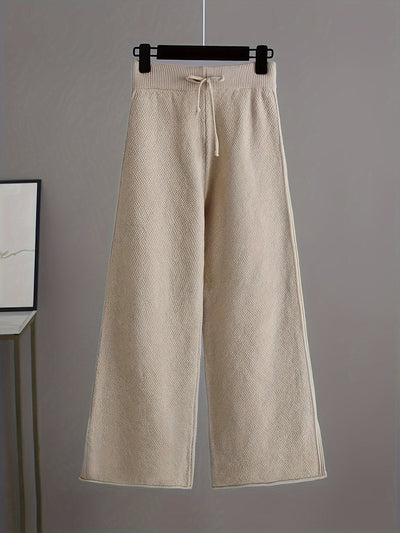 Elegant sweater and wide-legged pants set for women