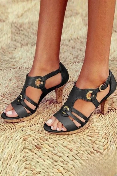 Mariana - Sandals with hollow heel and multiple straps