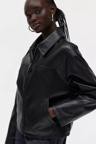 Elegant Women's Jacket - Biker Style Coat