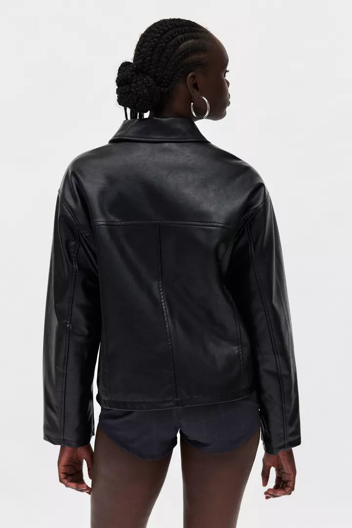 Elegant Women's Jacket - Biker Style Coat