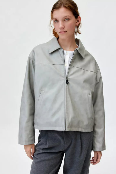 Elegant Women's Jacket - Biker Style Coat