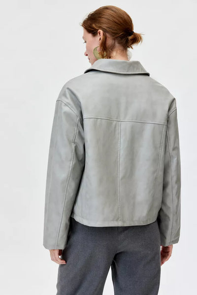 Elegant Women's Jacket - Biker Style Coat