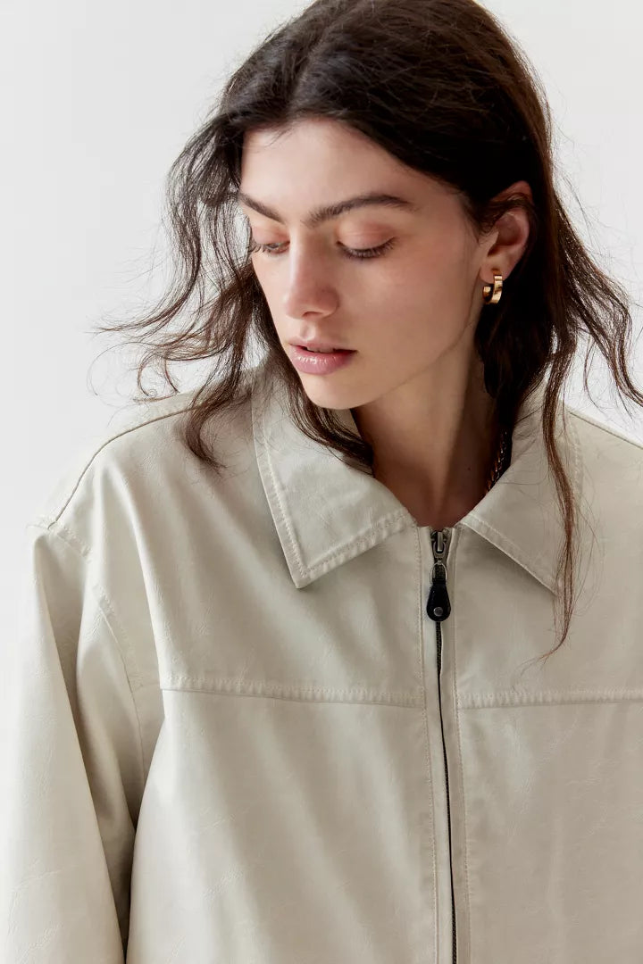 Elegant Women's Jacket - Biker Style Coat